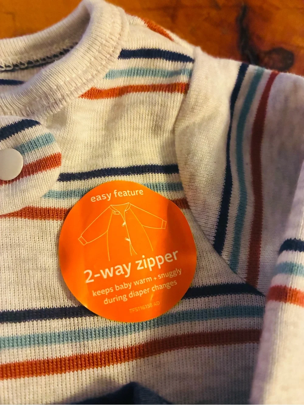 Carters newborn pajamas hand covers and zips both ways
